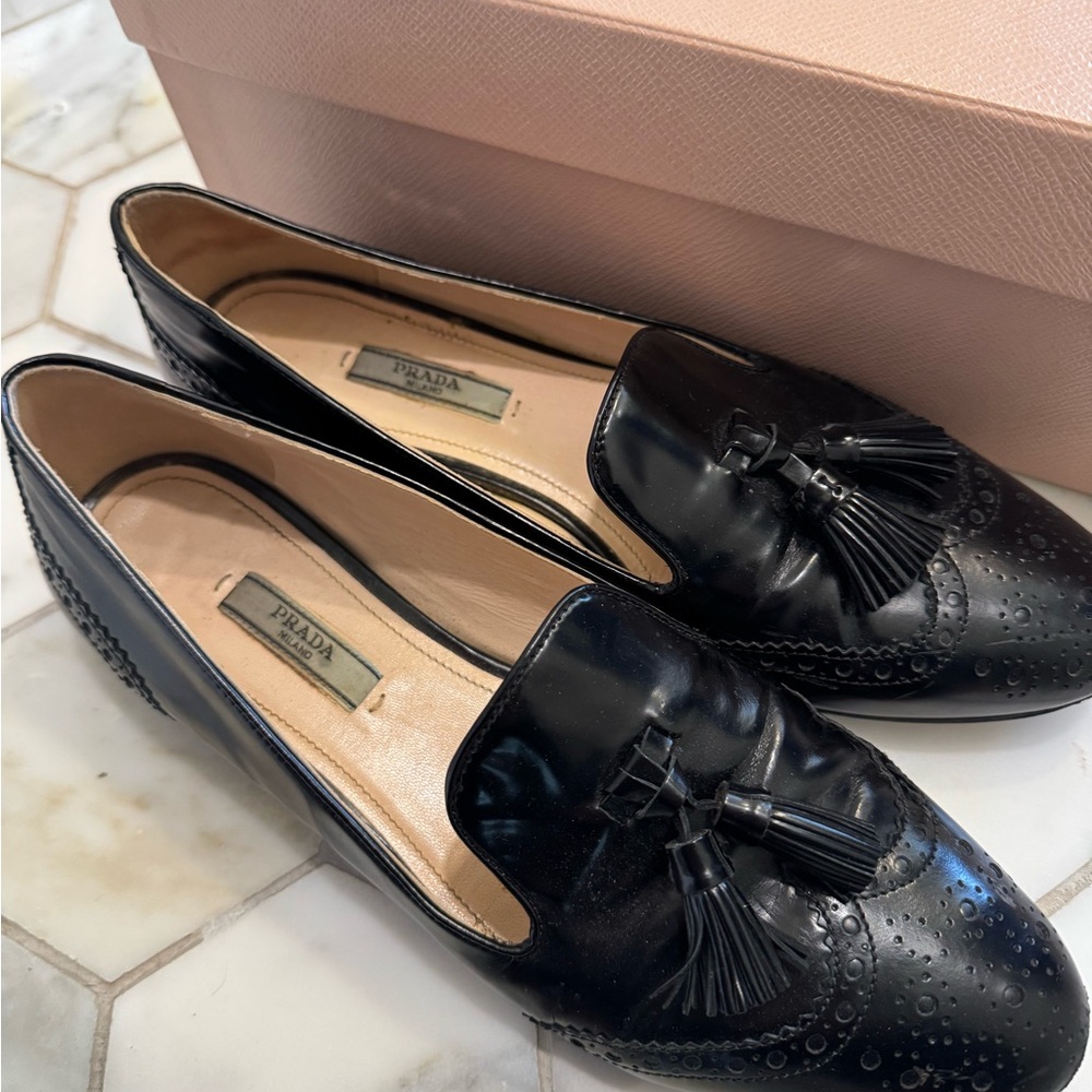 Prada Women's Black Leather Loafers - Picture 3 of 3
